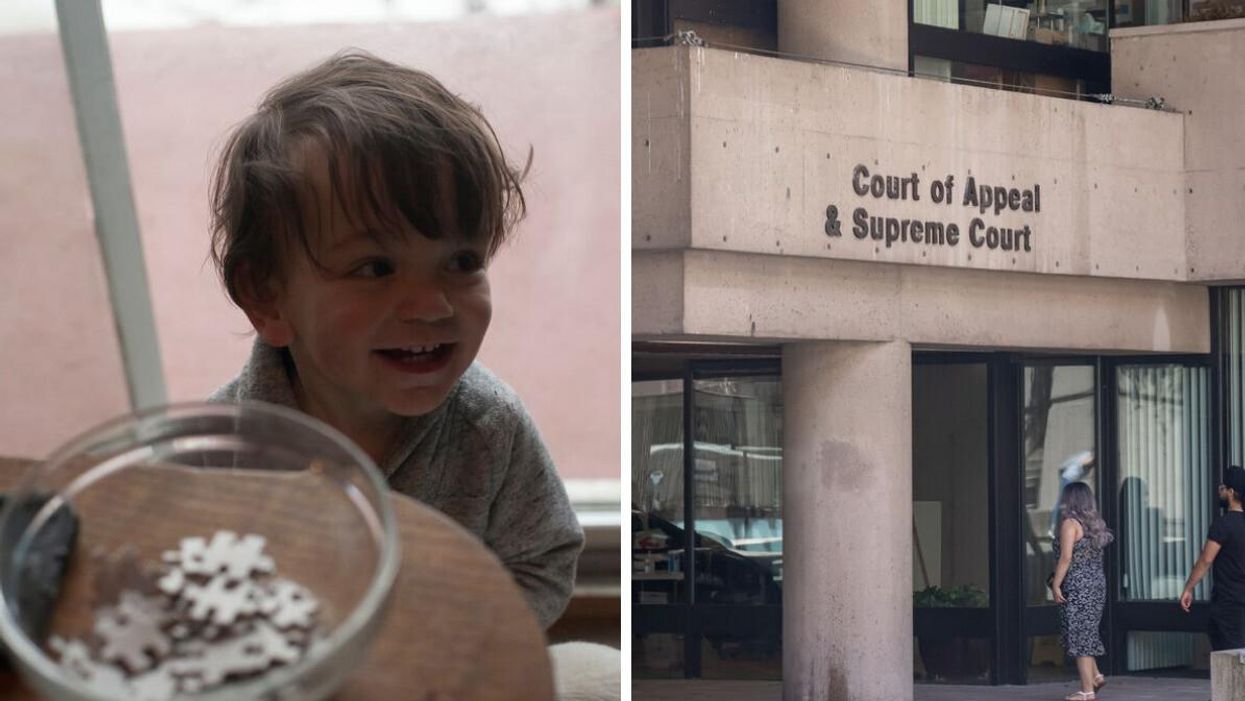 Macallan Saini, "Baby Mac." Right: B.C. courts.