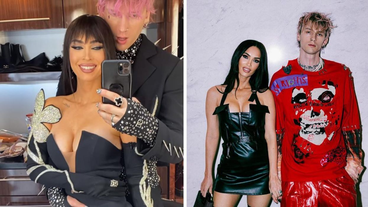 Machine Gun Kelly and Megan Fox at the Billboard Music Awards. Right: Machine Gun Kelly and Megan Fox