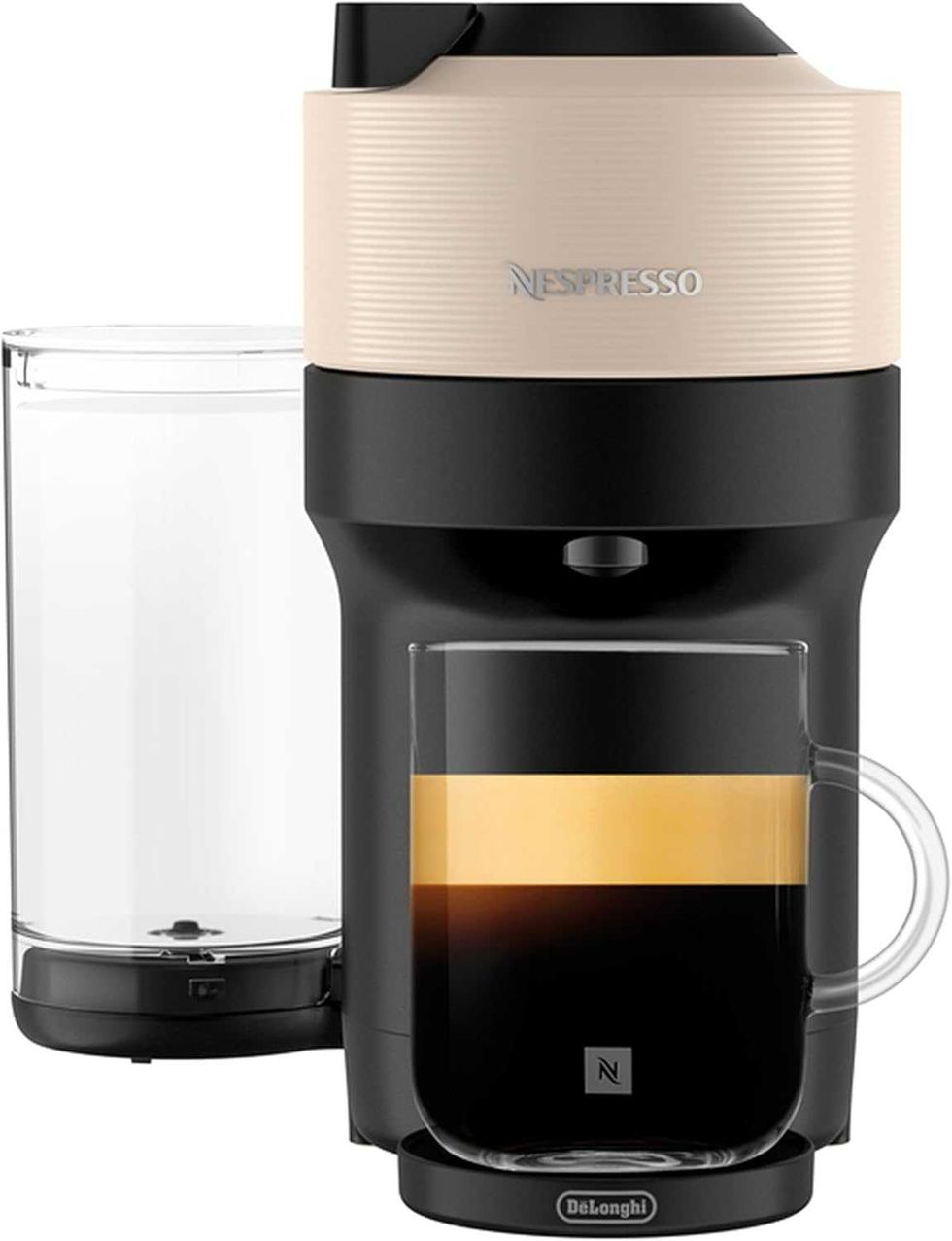Machine \u00e0 caf\u00e9 et \u00e0 espresso Vertuo Pop+ beige sable offrant 6 formats de boissons, connectivit\u00e9 Wi-Fi et Bluetooth et format compact sur Amazon Prime.