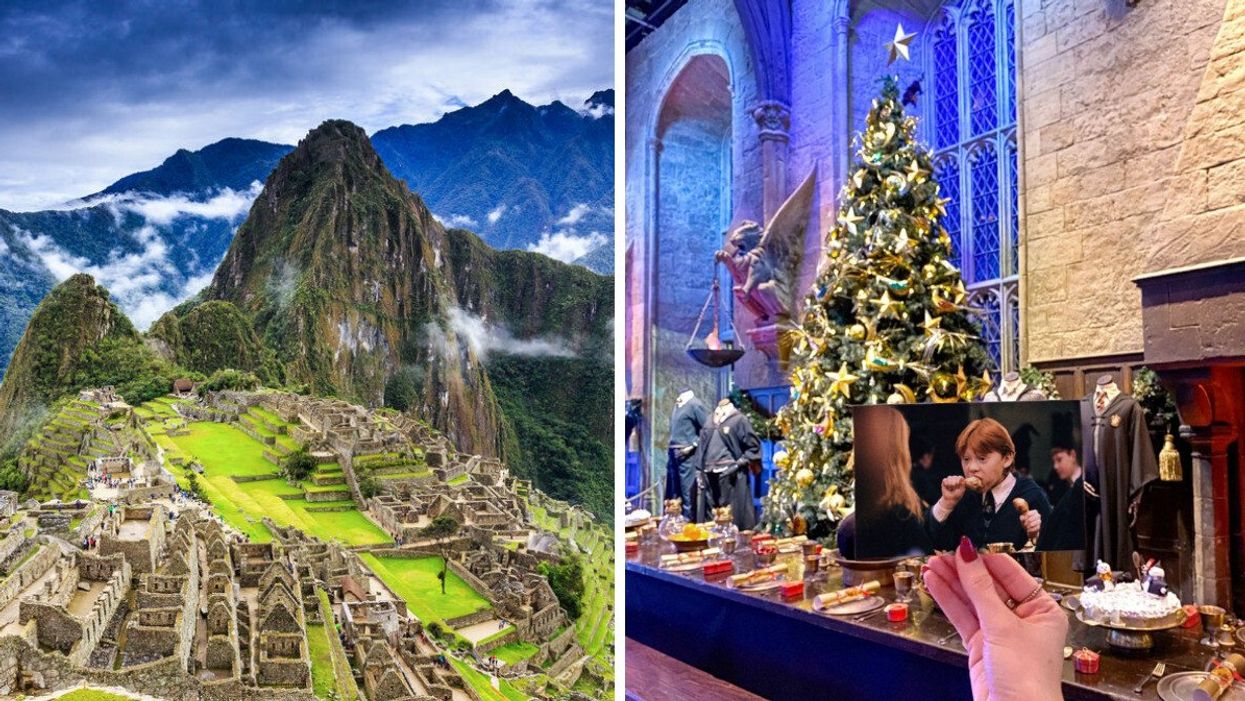Machu Picchu, Peru. Right: Warner Bros. Studio Tour.