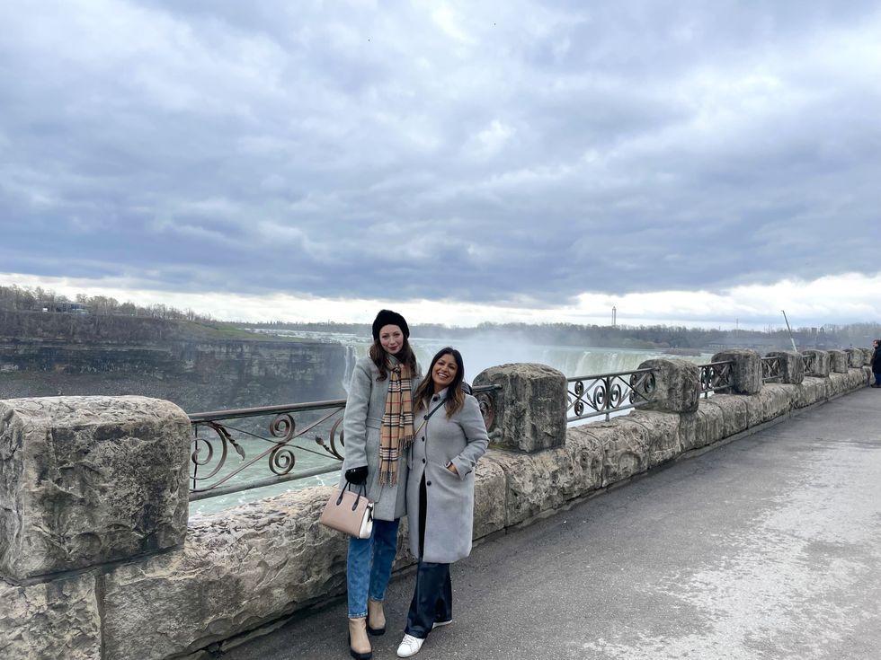 Madeline and Ashna in Niagara Falls.
