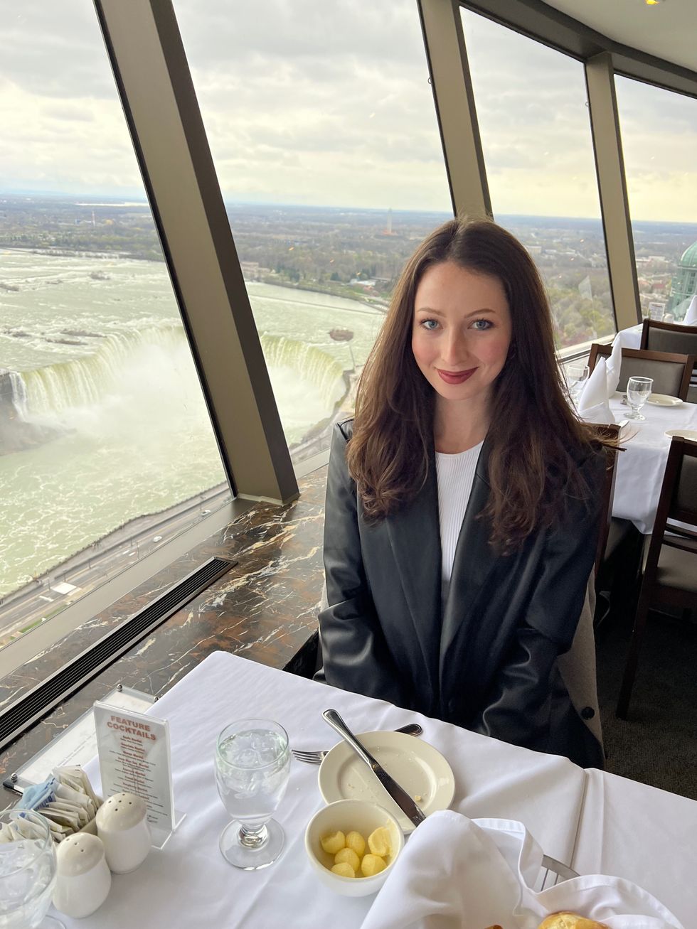 Madeline at the Skylon Tower Restaurant.