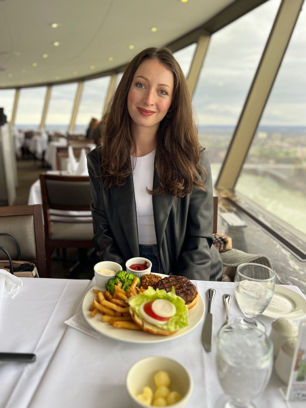 Madeline at the Skylon Tower.