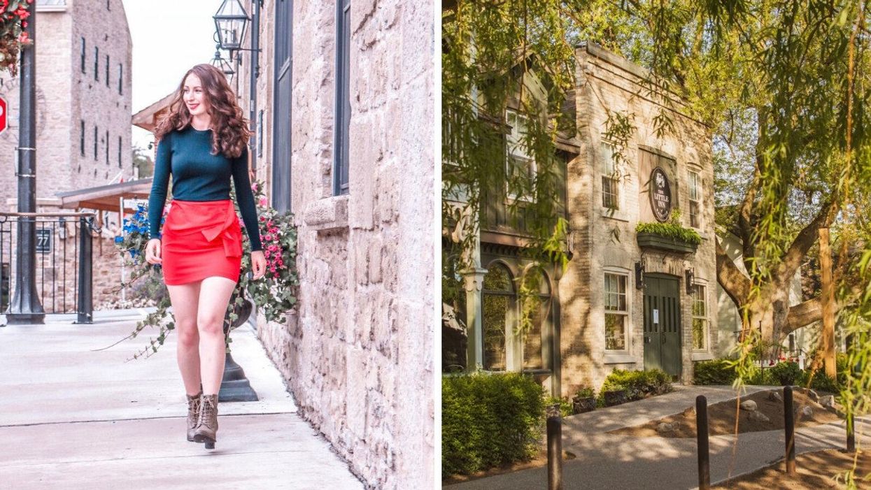 Madeline in Elora. Right: The Little Inn Bayfield.