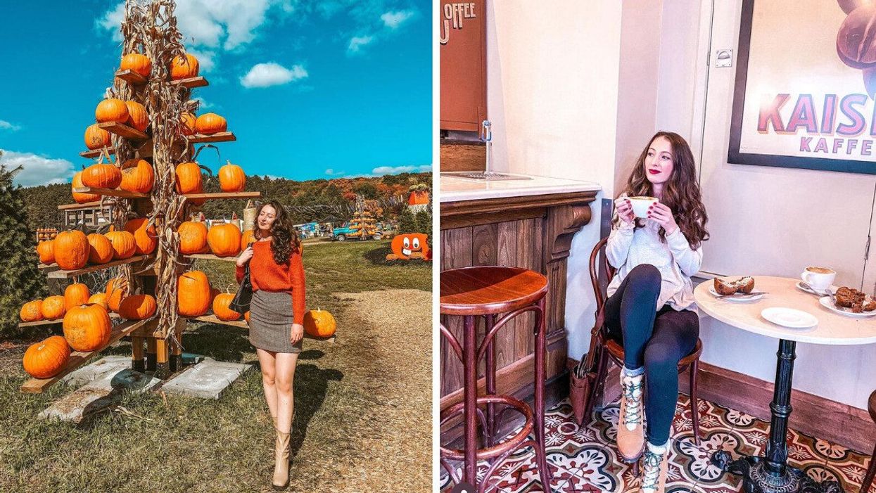 Madeline in Muskoka. Right: Madeline in Guelph.