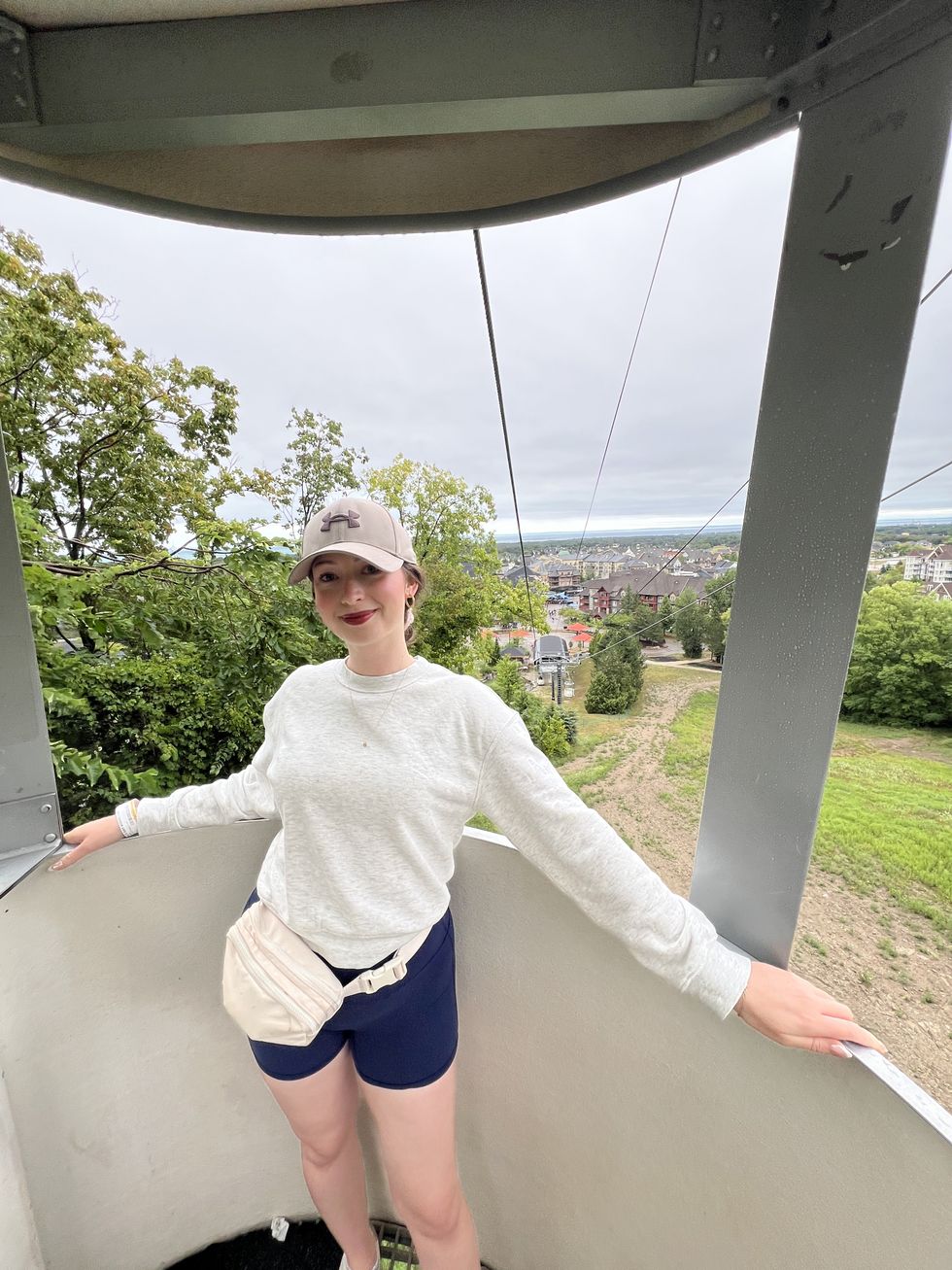 Madeline riding the gondola.