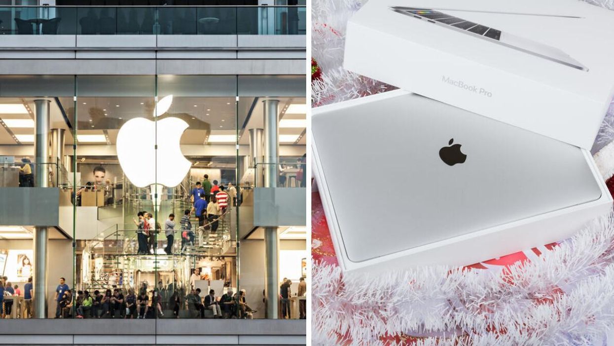 Magasin Apple. Droite : MacBook Pro.