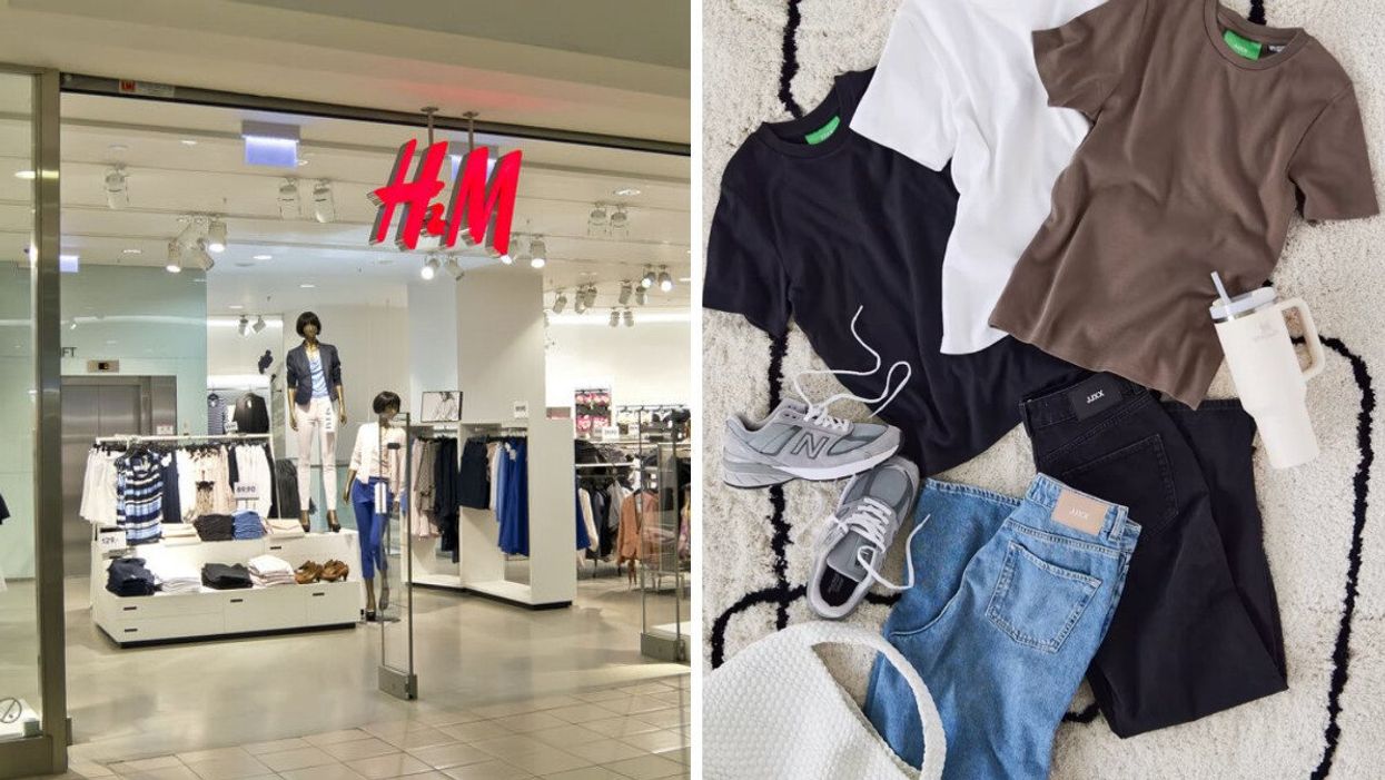 Magasin H&M. Droite : Vêtements La Maison Simons.
