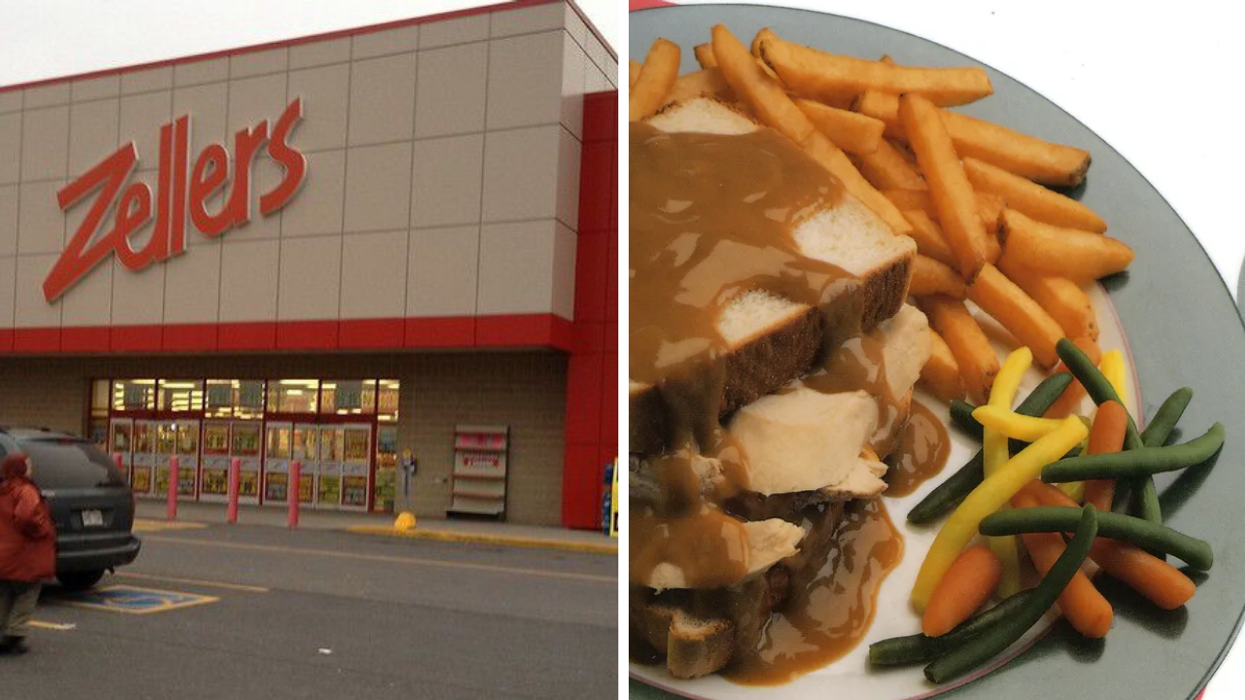 Magasin Zellers. Droite : Hot Chicken sur l'ancien menu des Zellers.
