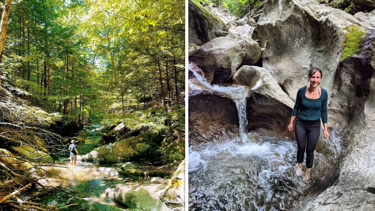 Magical watering hole along a hiking trail in a Quebec park.