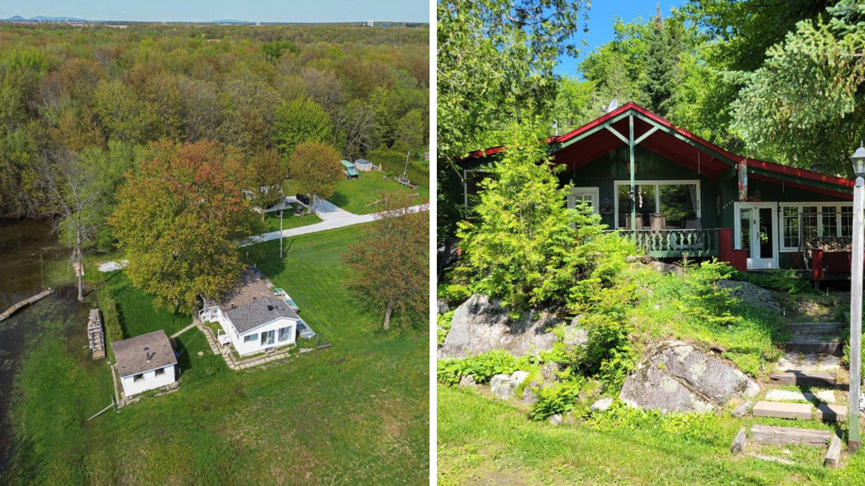 Maison à Henryville. Droite : Maison à Val-Morin.