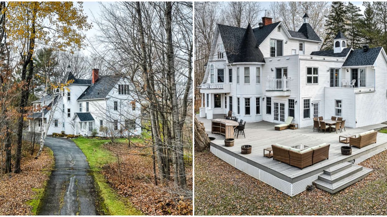 Maison à vendre en Estrie qui ressemble à un grand château