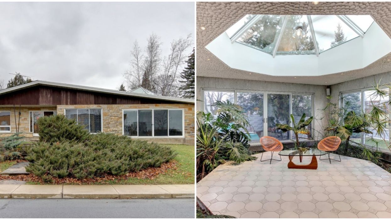 Maison mid-century à vendre près de Montréal avec une véritable petite oasis secrète
