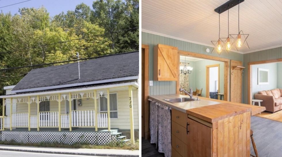 Maison \u00e0 vendre. Droite : Cuisine.