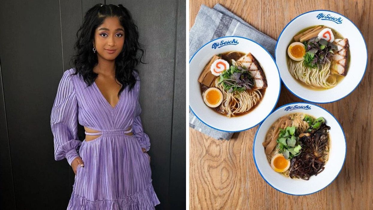 Maitreyi Ramakrishnan. Right: Ramen at Oji Seichi.