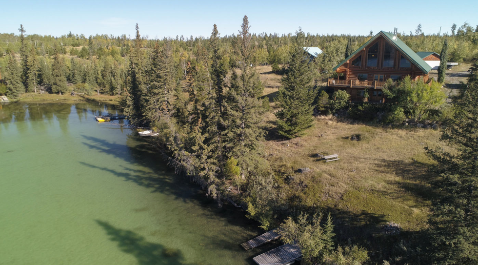 Majestic Lakeside Log Home.