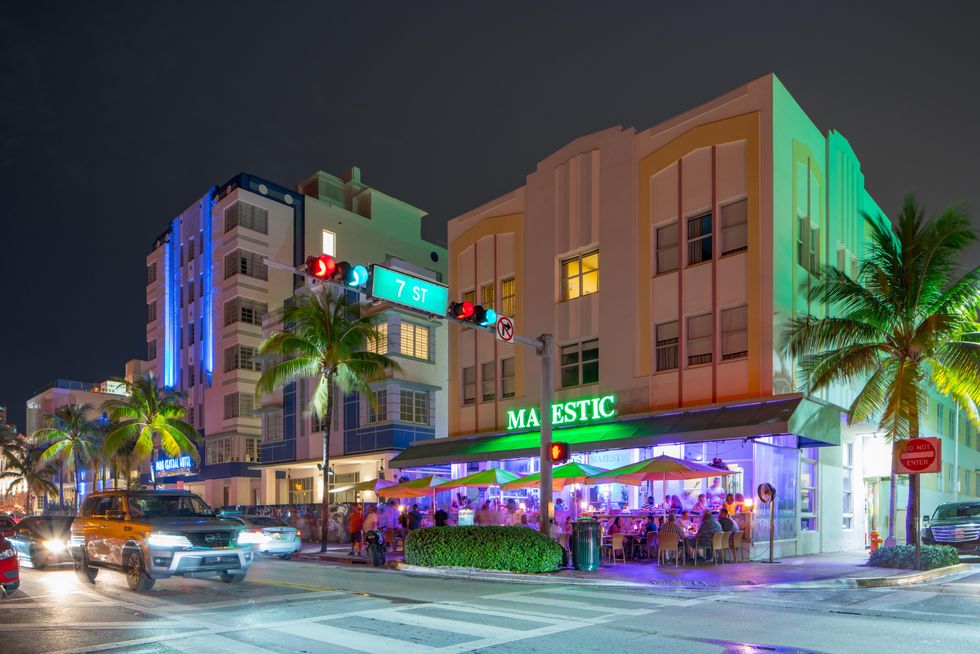 Majestic Restaurant on Ocean Drive in Miami, FL.