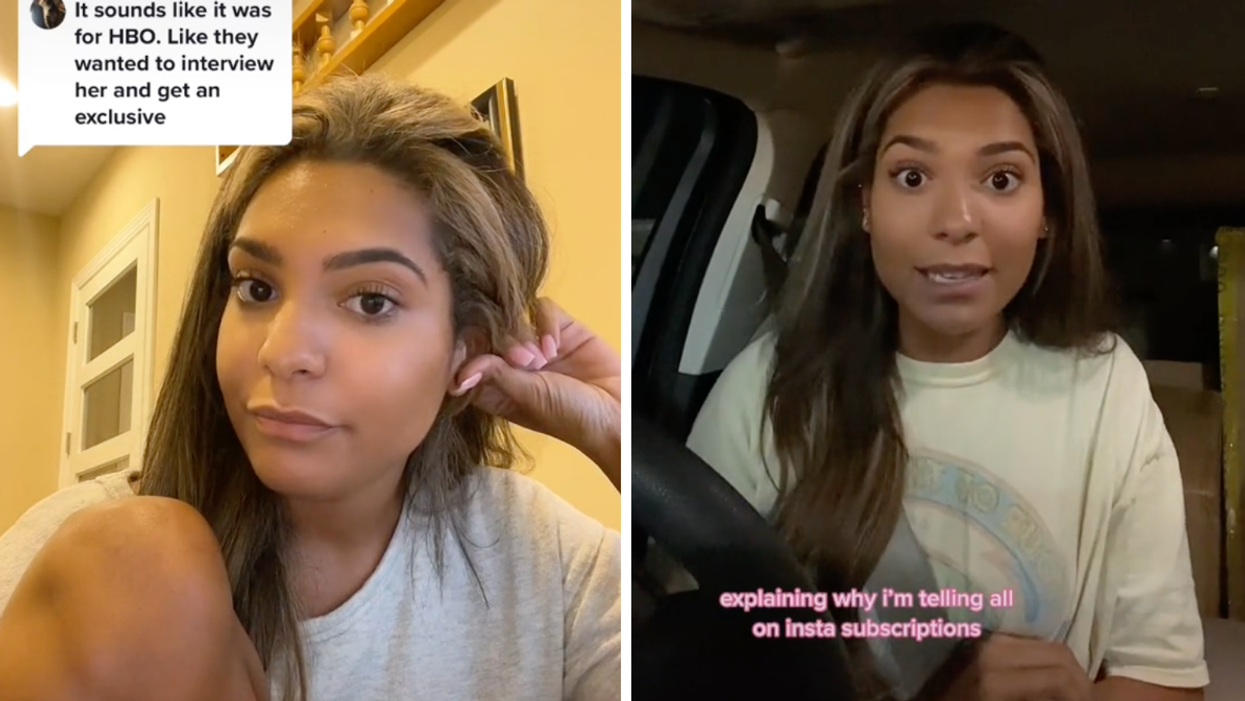 Makayla Culpepper answering questions on TikTok. Right: Makayla Culpepper talking about her subscription.