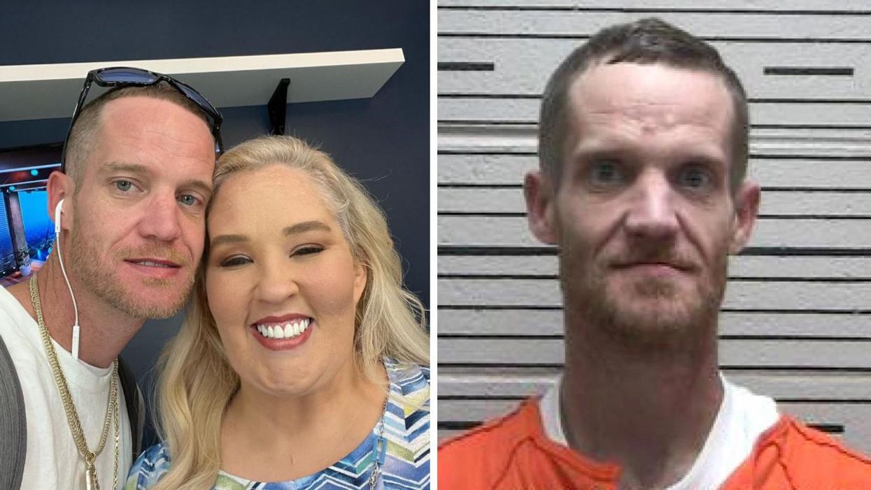 Mama June and her new husband Justin Stroud. Right: Justin Stroud's mugshot.