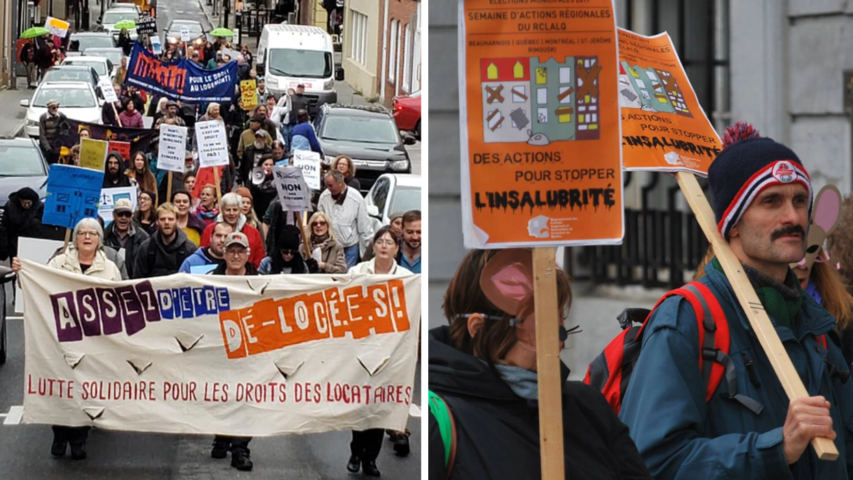 Manifestation pour le droit au logement.