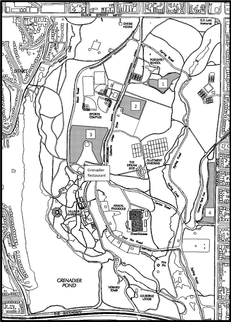 Map of High Park burn sites.
