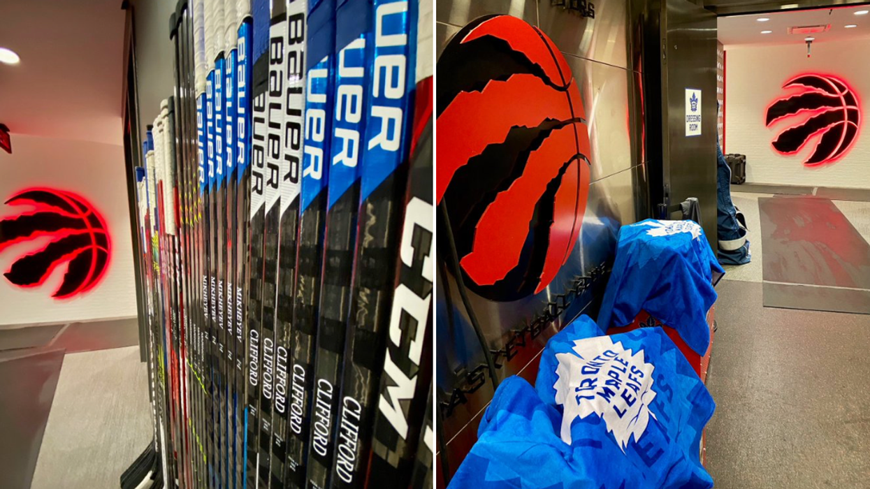 Maple Leafs Are Using Raptors' Changing Room Tonight & It's A Total Toronto Mash-Up