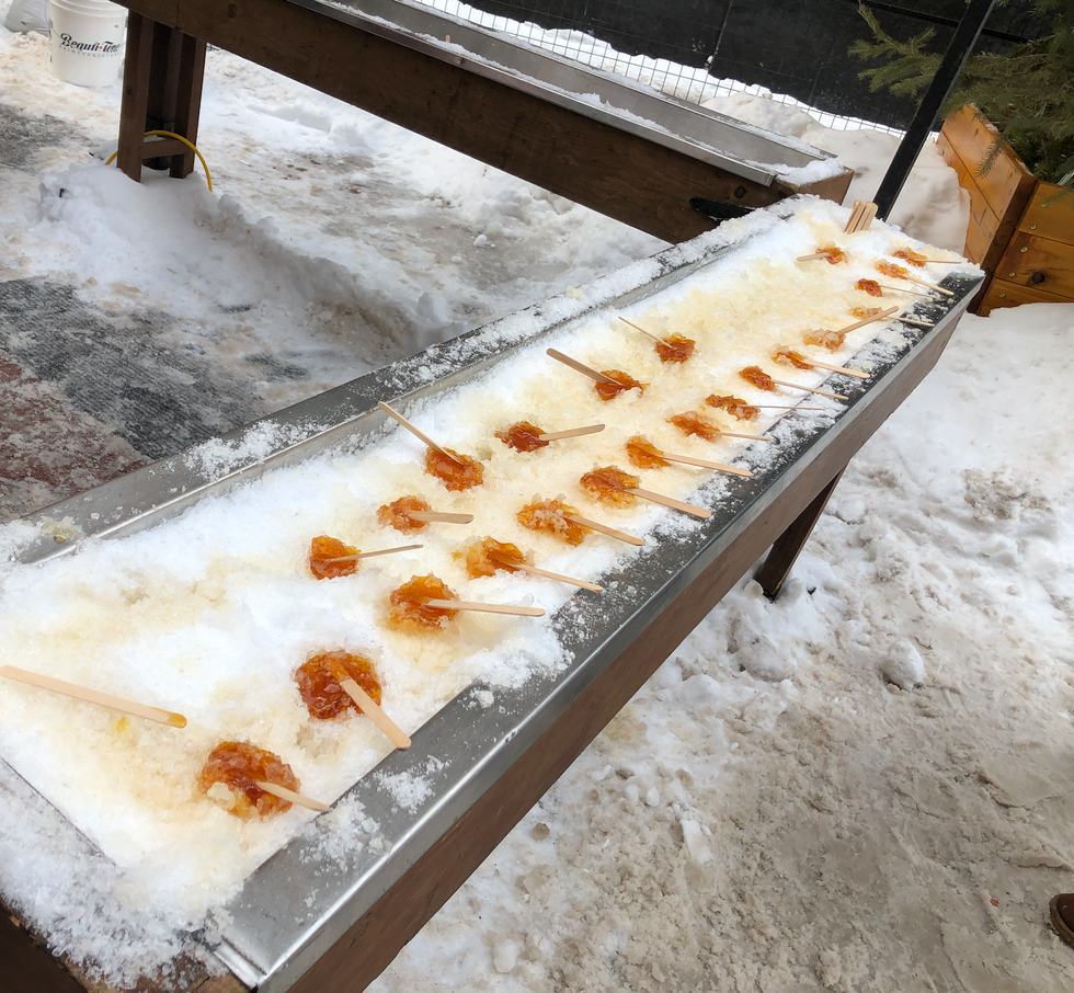 Maple taffy in Ottawa.