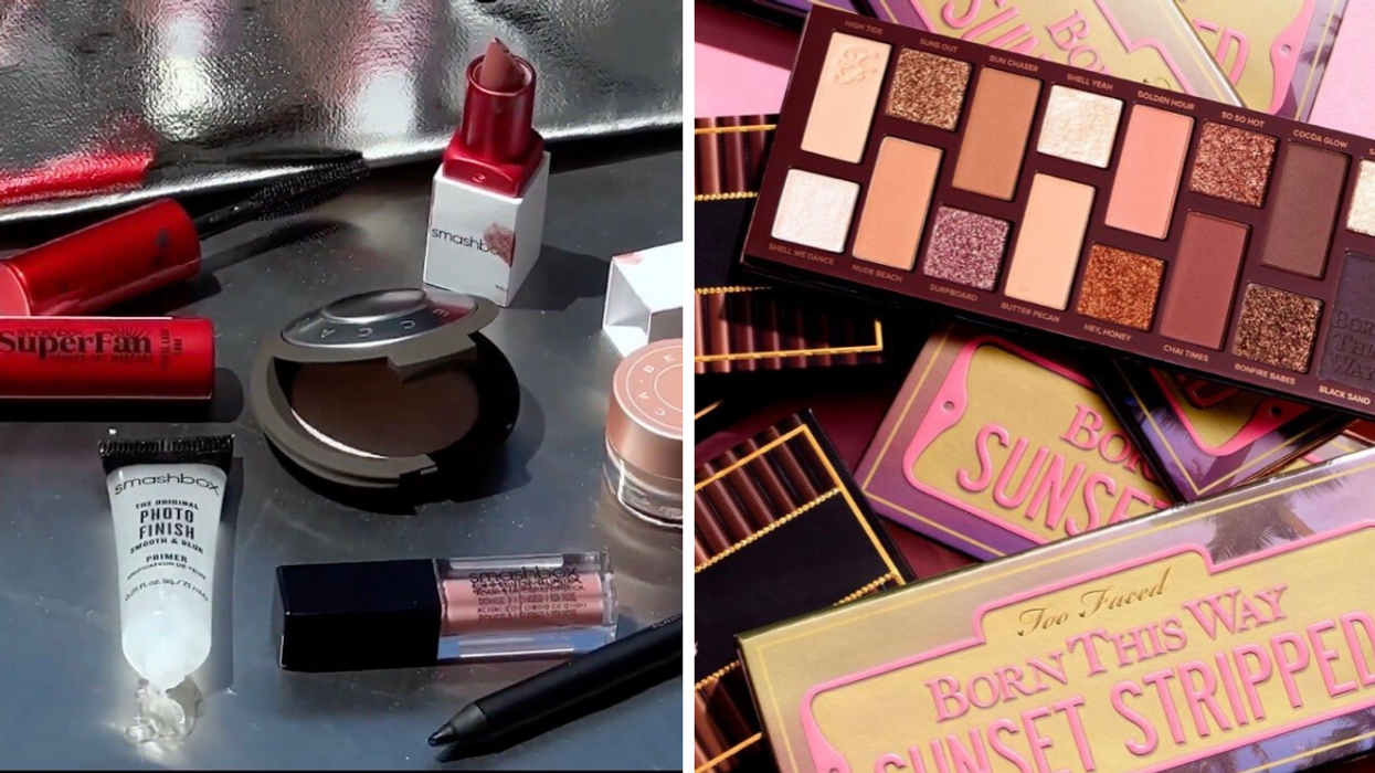 Maquillage Smashbox. Droite : Maquillage Too Faced.