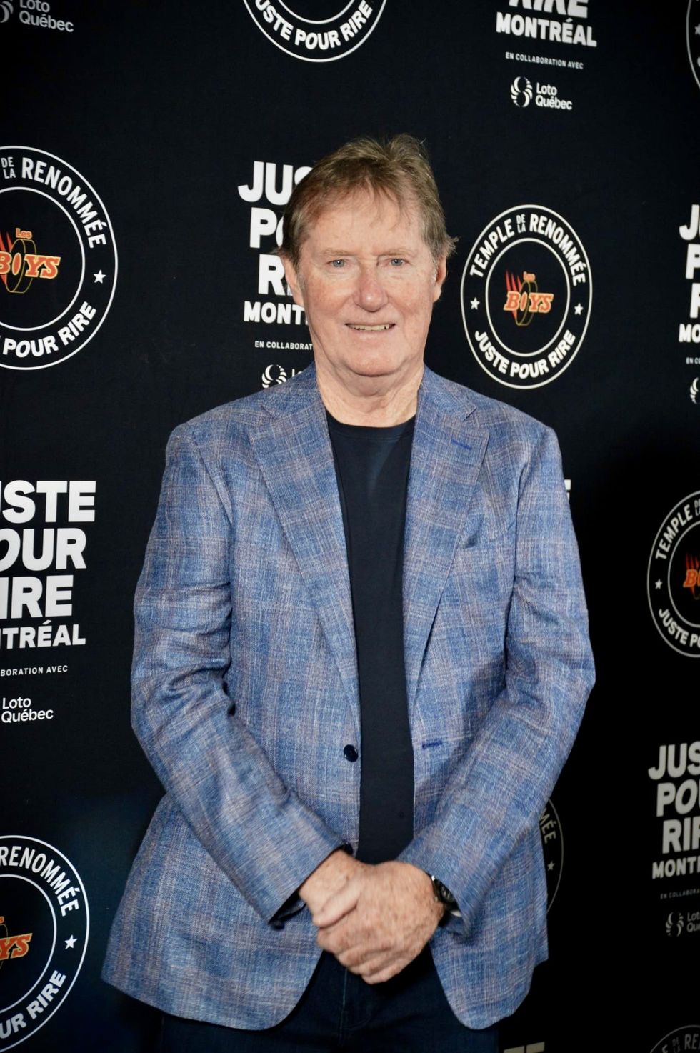 Marc Messier sur le tapis rouge du Temple de la renomm\u00e9e Juste pour rire.