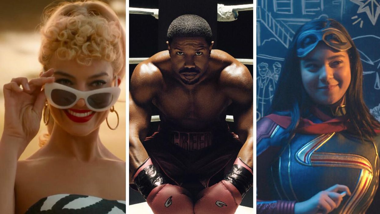Margot Robbie in "Barbie." Michael B. Jordan in "Creed III." Iman Vellani in "Ms. Marvel."
