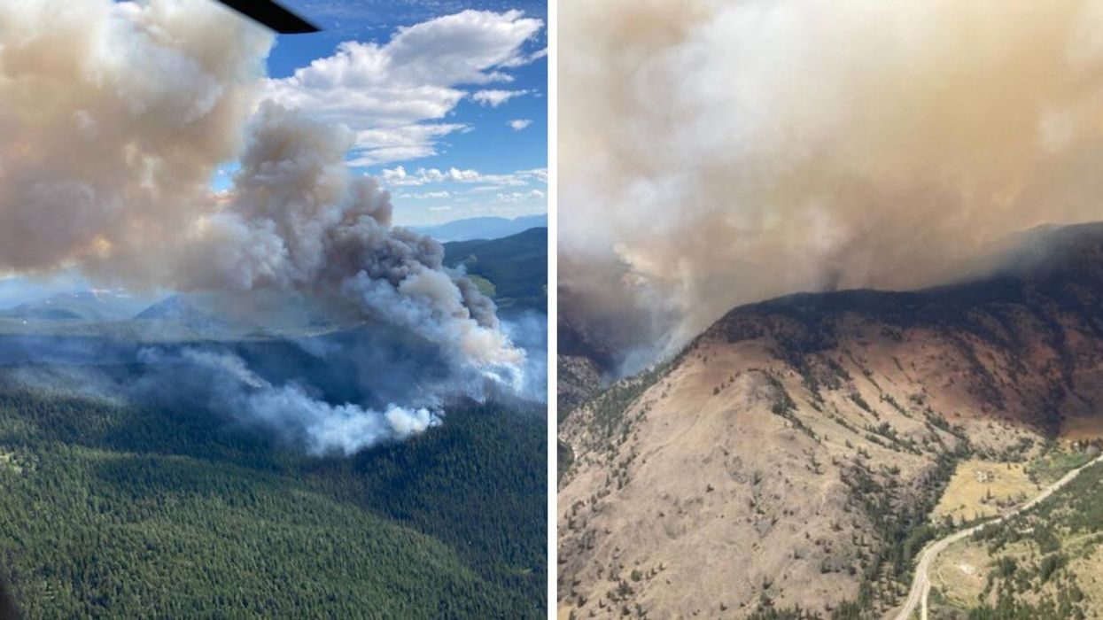 Maria Creek wildfire. Right: Keremeos Creek Wildfire.