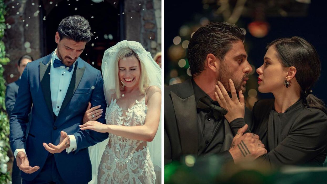 Mariage de Laura et Massimo dans 365 jours : Au lendemain sur Netflix. Droite : Laura et Massimo qui se regardent dans les yeux.