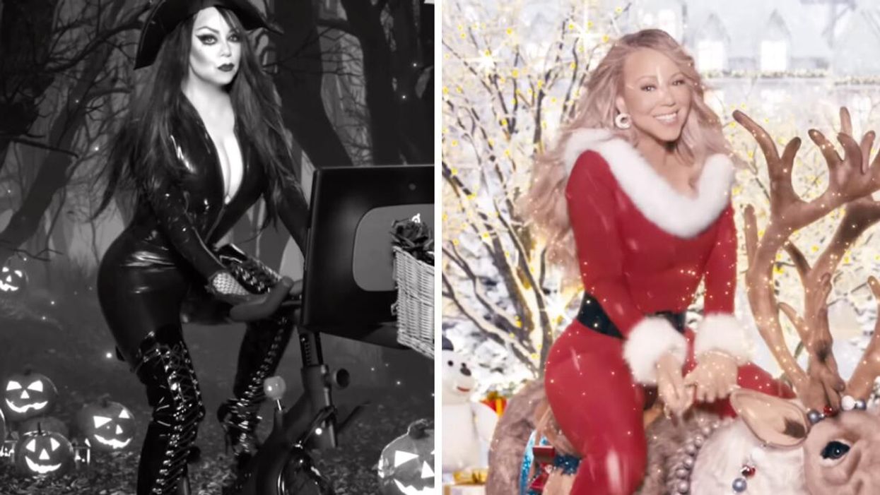Mariah Carey in costumes.