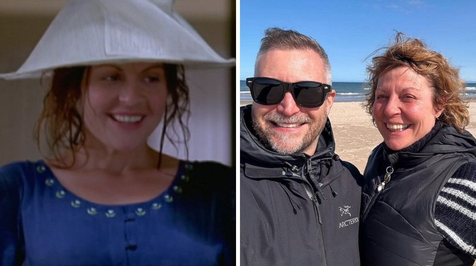 Marie-Chantal Perron dans La myst\u00e9rieuse mademoiselle C. Droite : Marie-Chantal avec son conjoint Ren\u00e9.