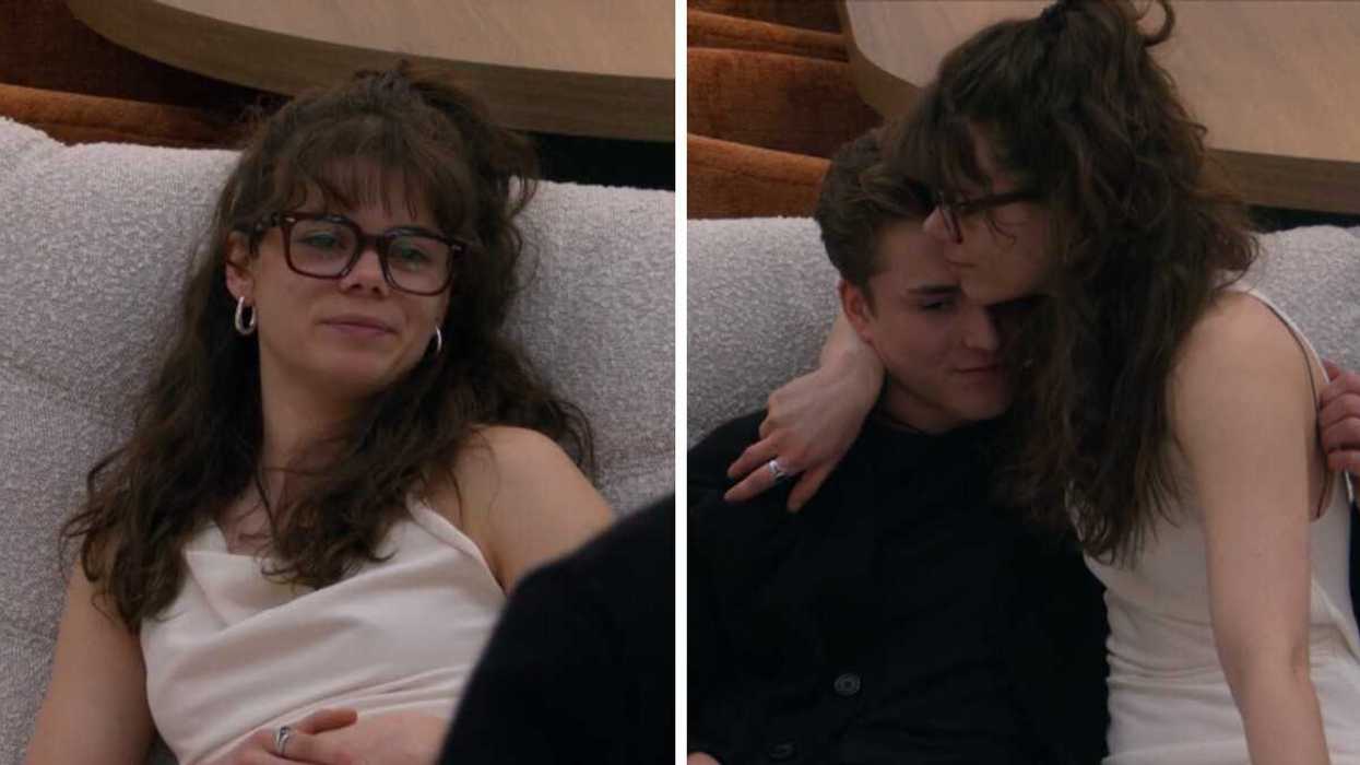 Marie-Ève Beauregard à Big Brother Célébrités. Droite : Félix Dolci et Marie-Ève Beauregard à Big Brother Célébrités.