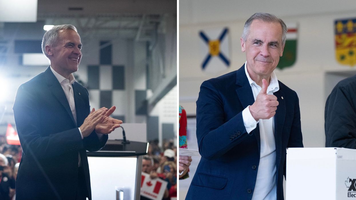 Mark Carney. À droite : Mark Carney