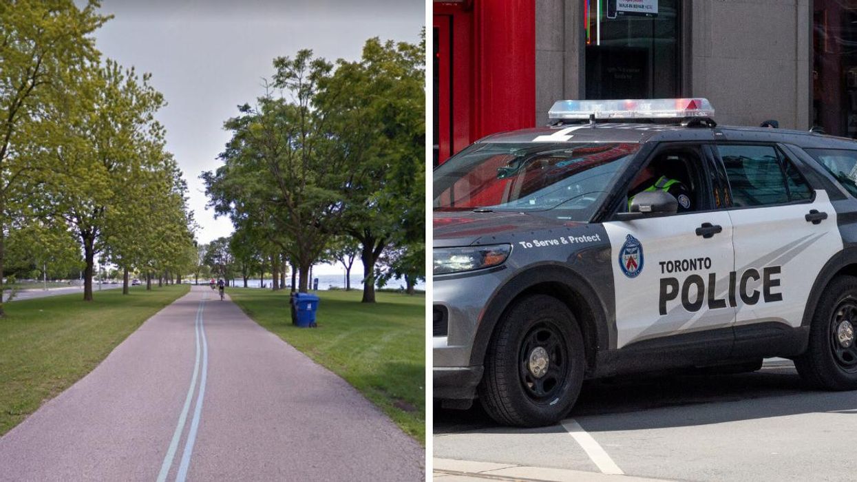 Martin Goodman Trail. Right: A Toronto police cruiser.