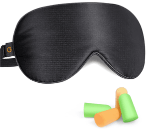 Masque De Sommeil Et Bouchons D'oreilles Samsonite - Pour Voyages, Avion, Sieste - Noir, 20 Cm