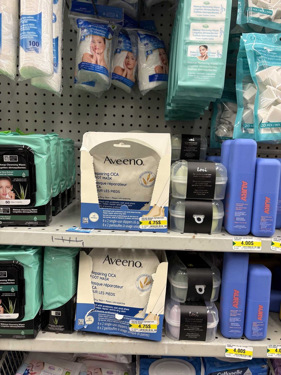 Masque r\u00e9parateur pour les pieds de la marque Aveeno.