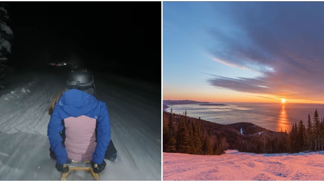 Massif de Charlevoix : un parcours de luge nocturne de 7,5 km en décembre à 1h de Québec