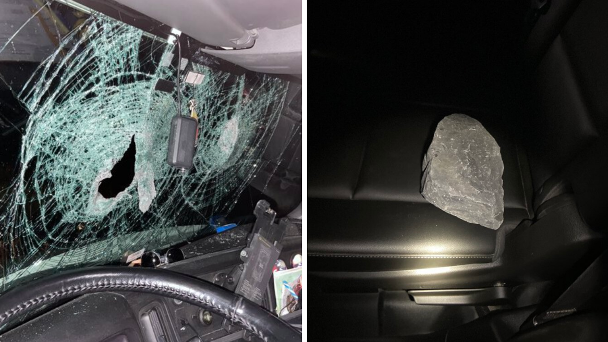 Massive Rocks Were Thrown On Hwy 401 This Weekend & Smashed Into Windshields (PHOTOS)