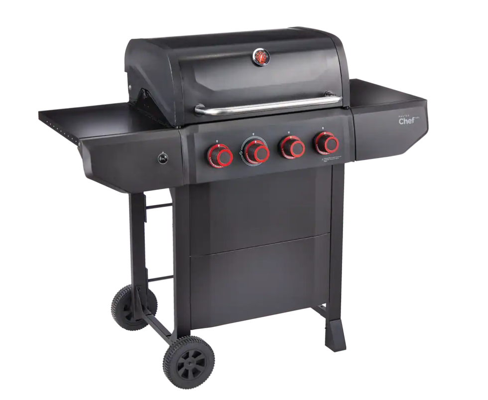 MASTER Chef Prime 4-Burner Propane Gas BBQ Grill.