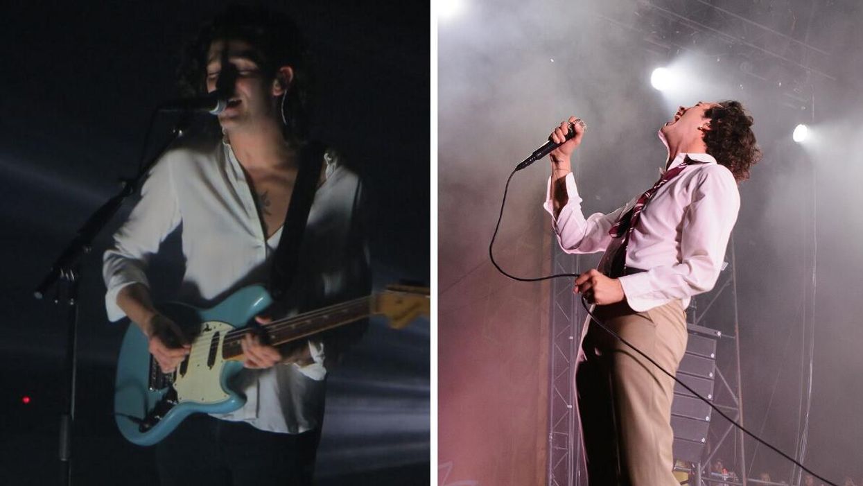 Matt Healy performing with "The 1975."