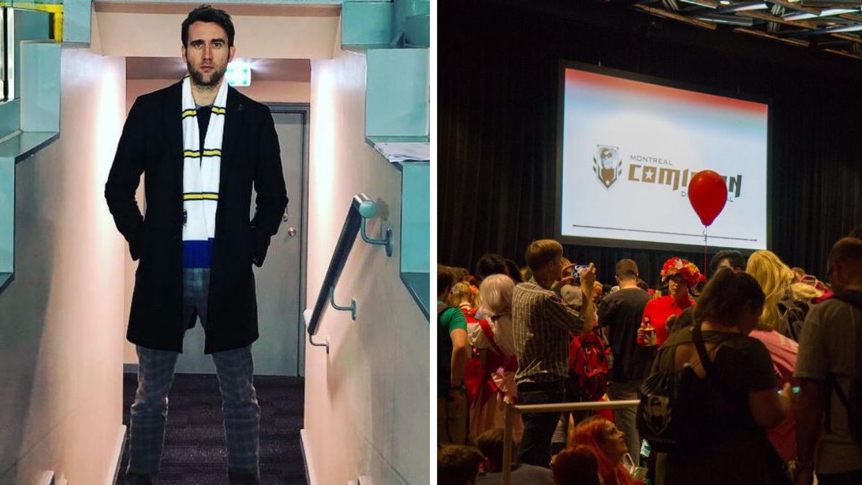 Matthew Lewis de la saga Harry Potter. Droite : Comiccon de Montréal.