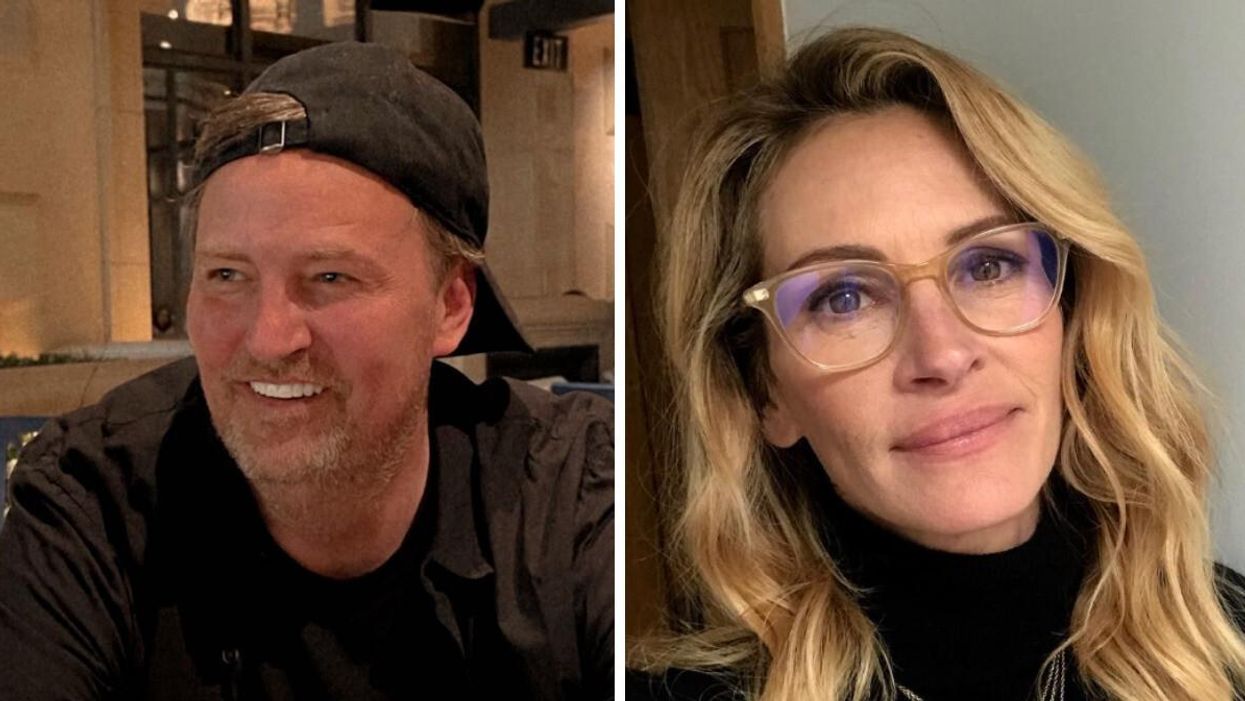 Matthew Perry. Right: Julia Roberts.