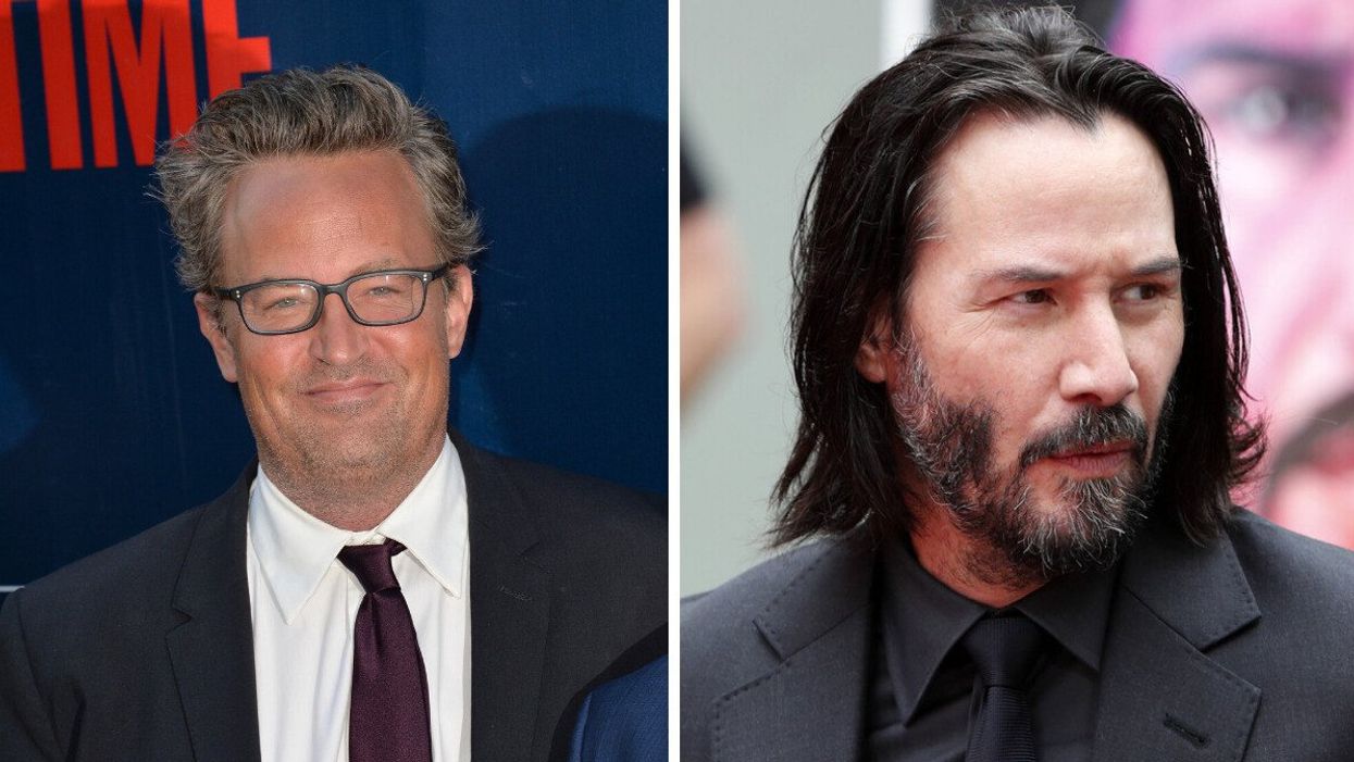 Matthew Perry. Right: Keanu Reeves.