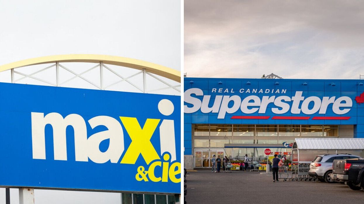 Maxi. Droite : Real Canadian Superstore.