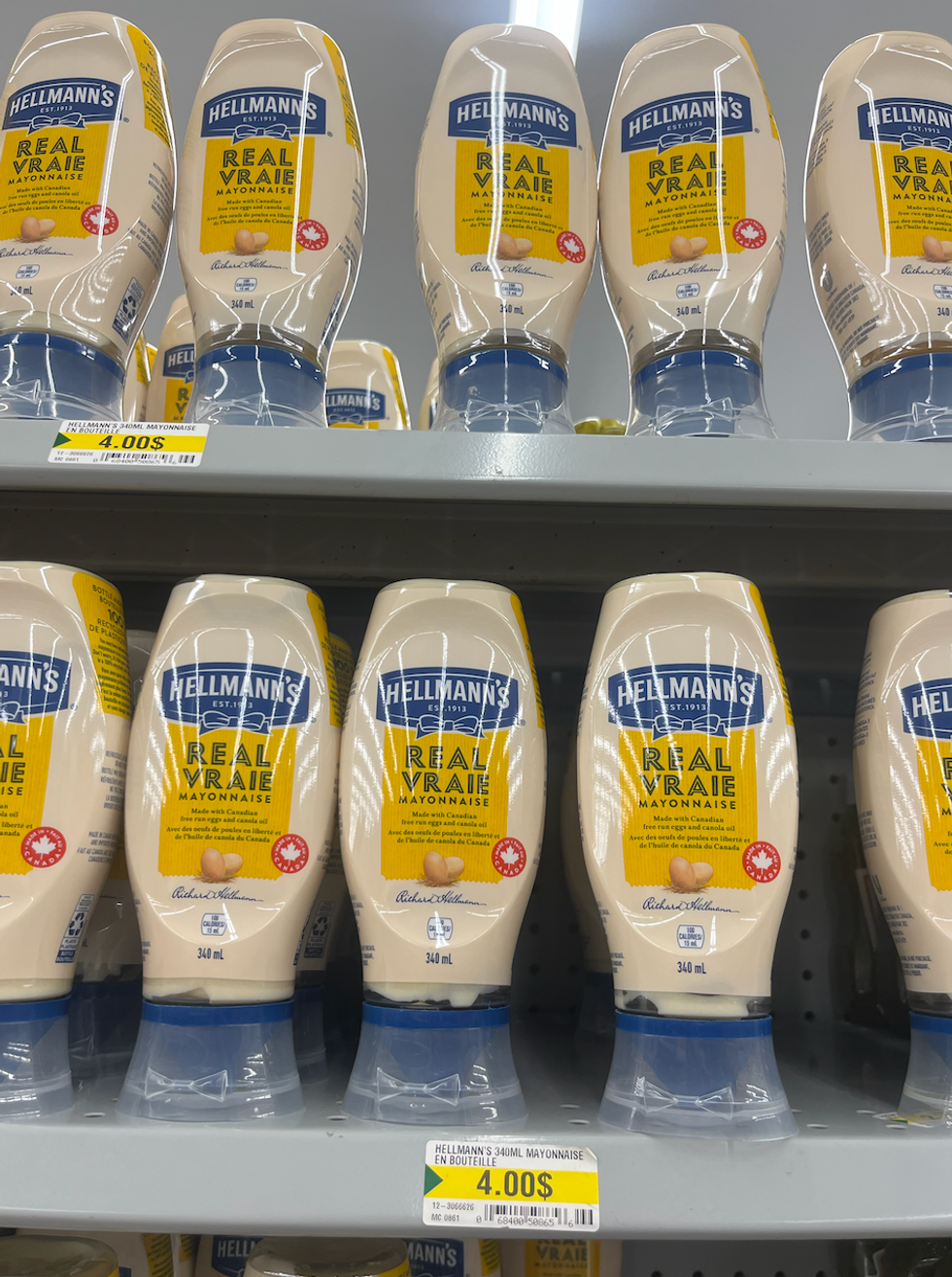 Mayonnaise Hellmann's au Dollarama.