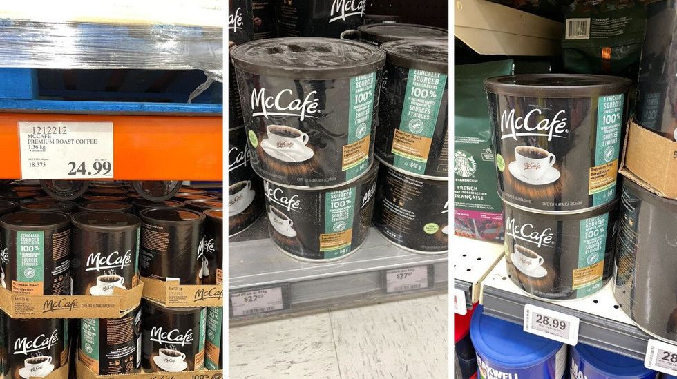 mccafe coffee canisters at costco, walmart and lobalws
