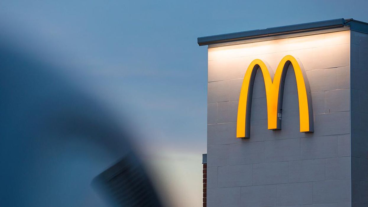 McDonald's logo on a building.
